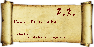 Pausz Krisztofer névjegykártya
